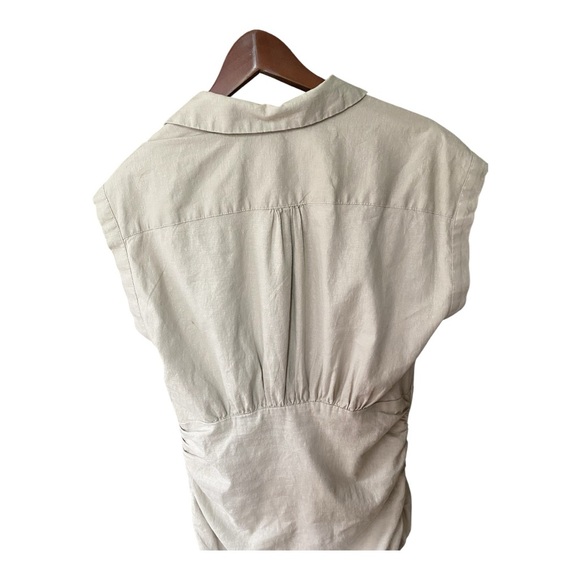 Anthropologie Tan Maxi Dress Polo Collar Dolman Sleeves - Picture 5 of 9